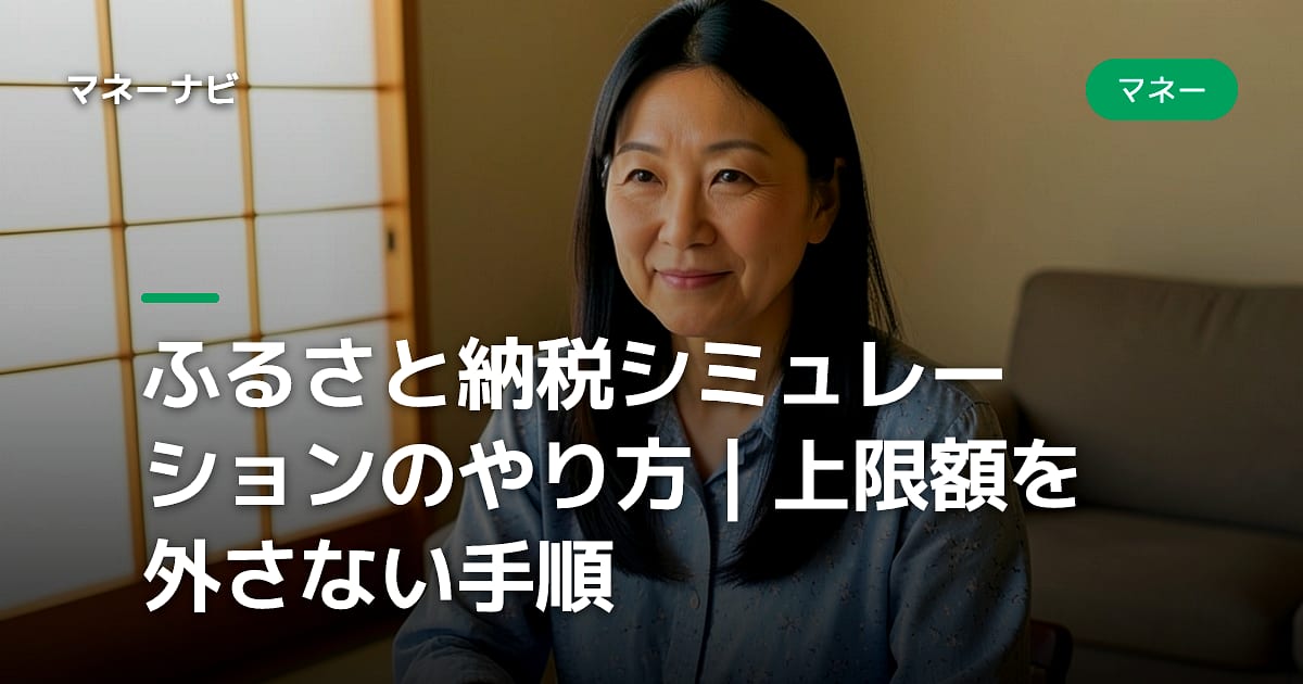 ふるさと納税シミュレーションのやり方｜上限額を外さない手順