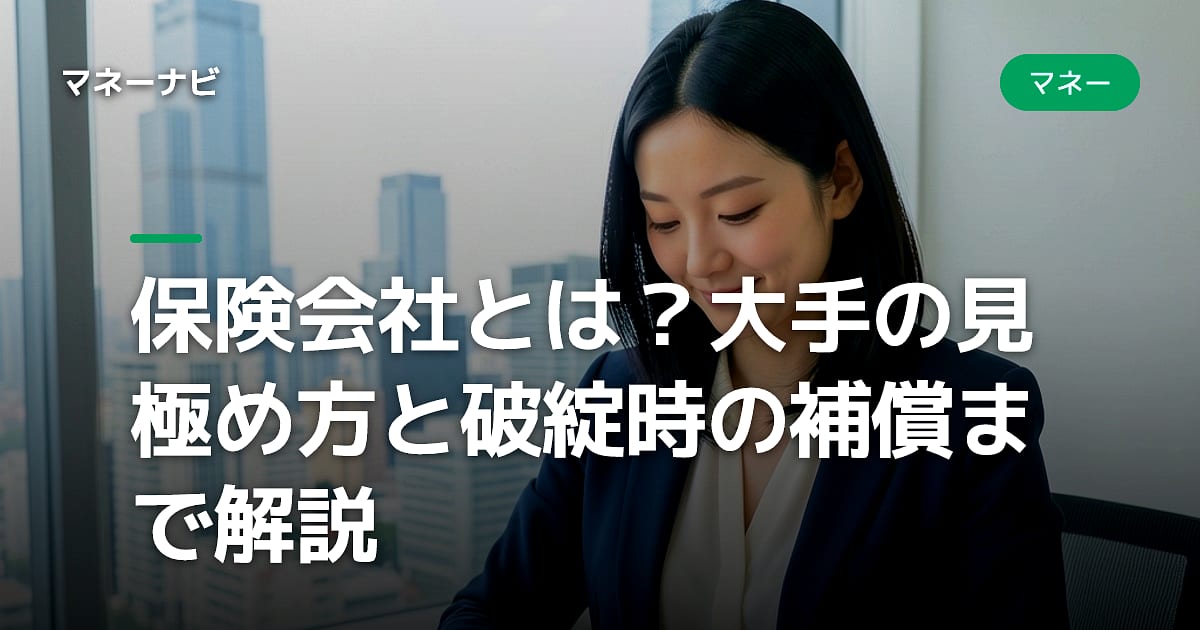 保険会社とは？大手の見極め方と破綻時の補償まで解説