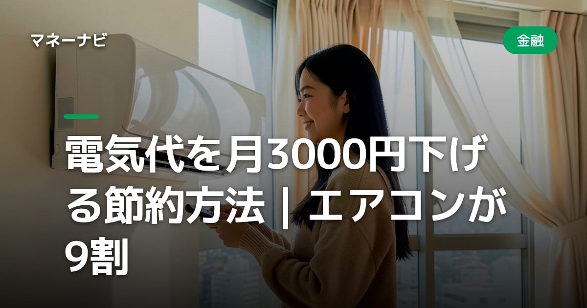 電気代を月3000円下げる節約方法|エアコンが9割