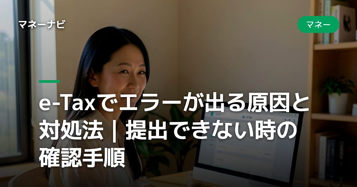 e-Taxでエラーが出る原因と対処法|提出できない時の確認手順